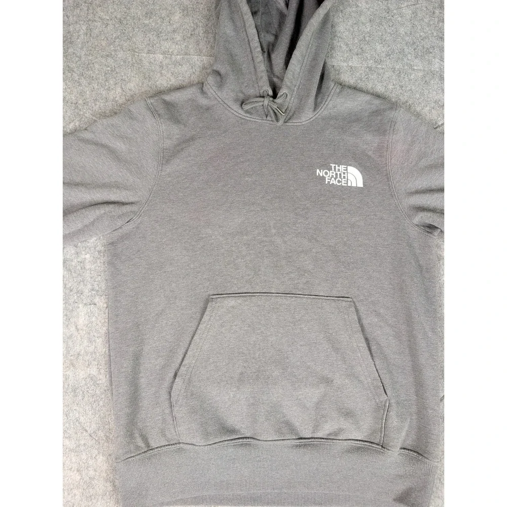 The North Face Mens Circular Design Pullover Hoodie Grey Heather Logo S